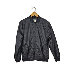 ZAKBRAND Black Zip Front Bomber Jacket